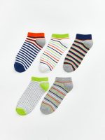 Striped Boys' Trainer Socks 5 Pack