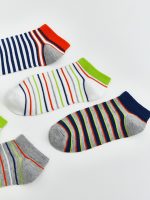 Striped Boys' Trainer Socks 5 Pack - Image 2