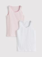 Crew Neck Girls' Vest 2 Pack