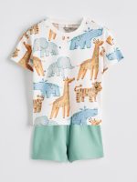 Animal Print Baby Boys' T-Shirt and Shorts - Image 2