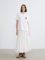White Bear Teddy Print 100% Cotton Women's T-Shirt - Image 3