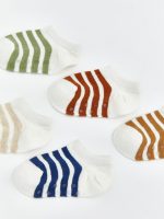 Baby Boys' Striped Trainer Socks 5 Pack - Image 3