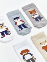 Patterned Boys' Trainer Socks 5 Pack - Image 2