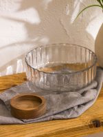 Wooden Footed Glass Serving Stand 20 cm - Image 3