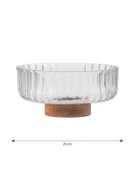 Wooden Footed Glass Serving Stand 20 cm - Image 4