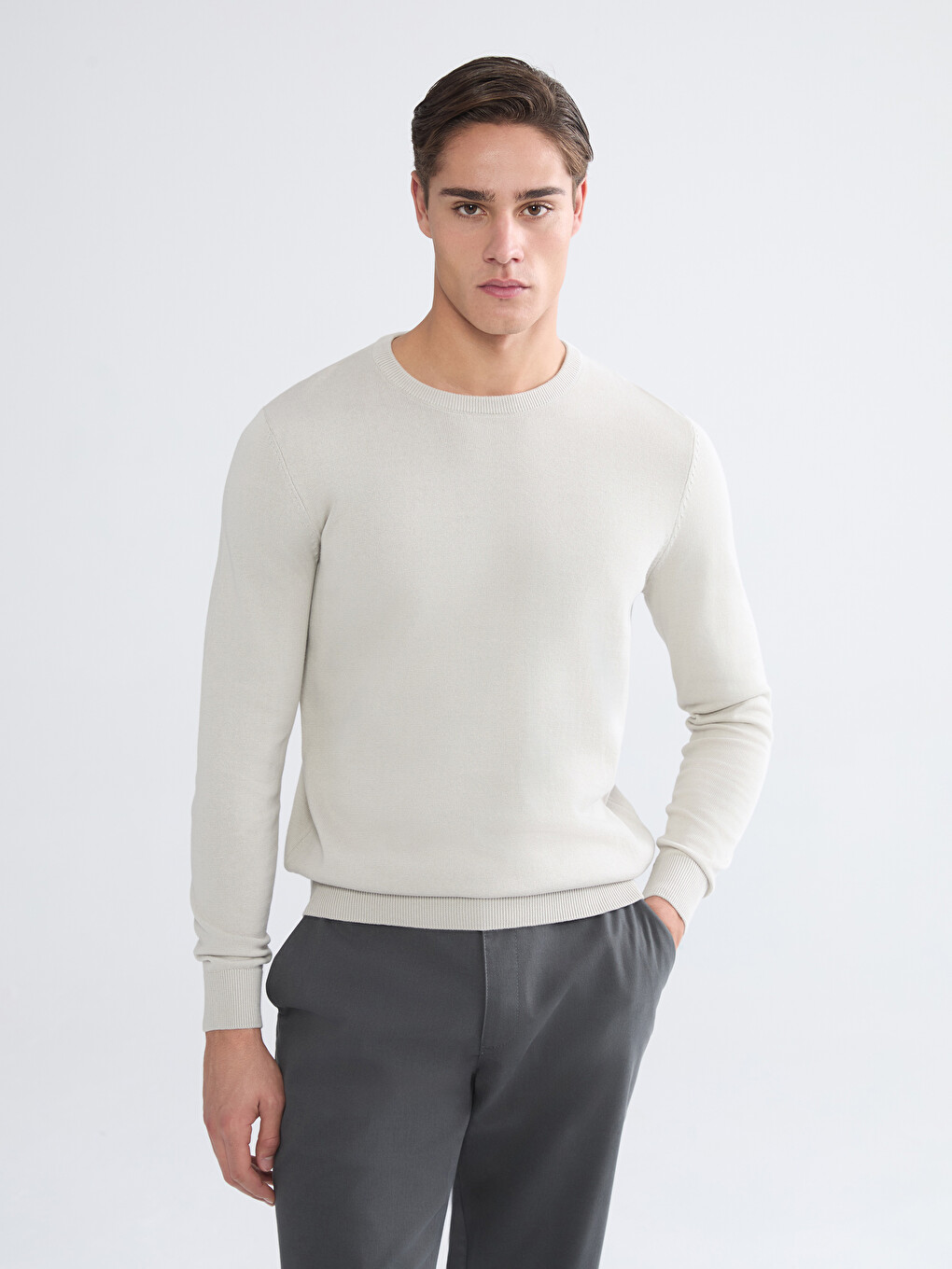 Crew Neck Men's Knitwear Sweater