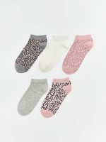 Leopard Print Women's Trainer Socks 5-Pack