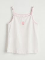 Square Neck Patterned Strappy Girls' Vest 2 Pack - Image 4