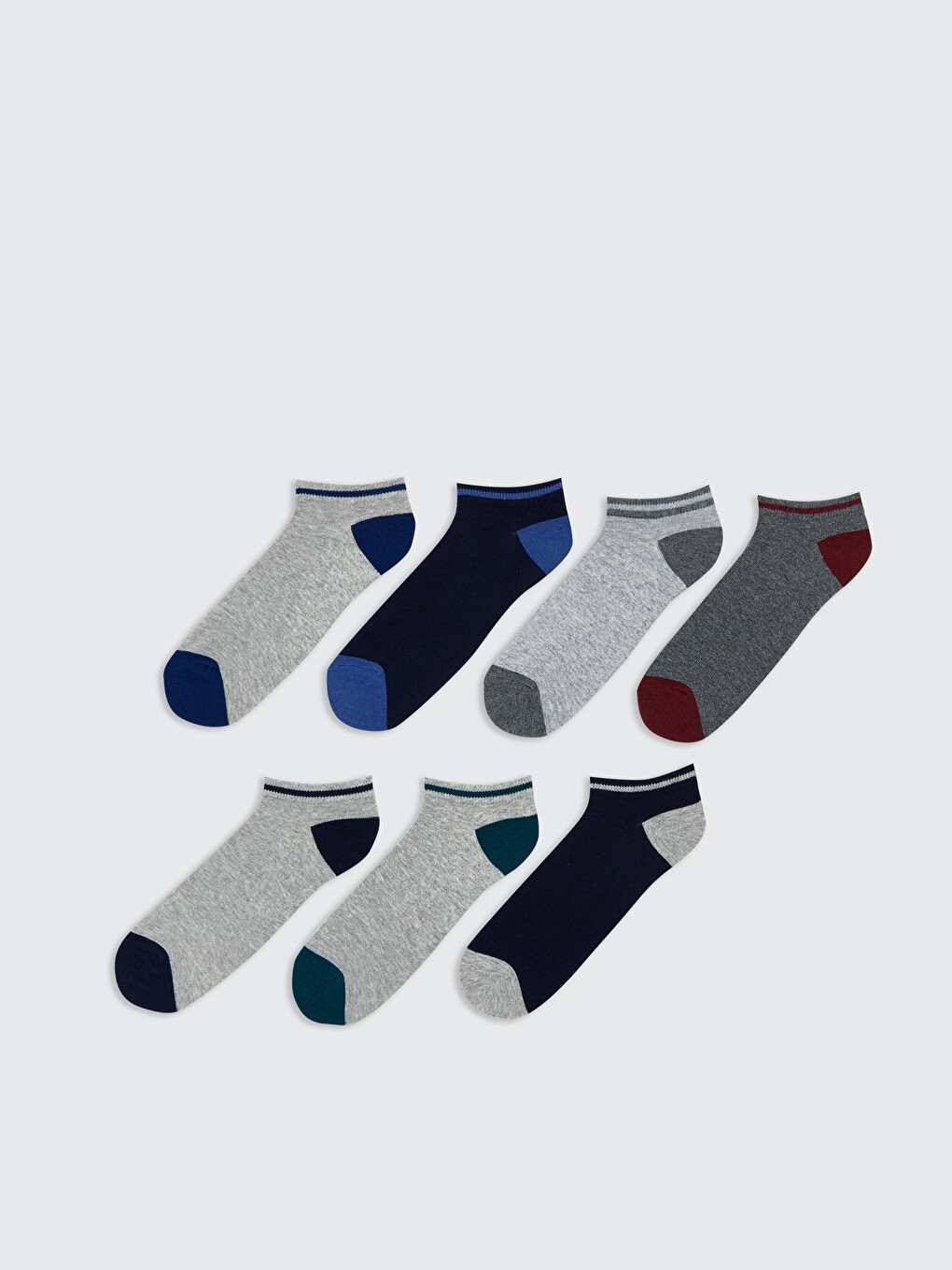 l_20261-s62561z8-k00_a.jpg Men's Color Block Ankle Socks, Set of Seven - Image 1