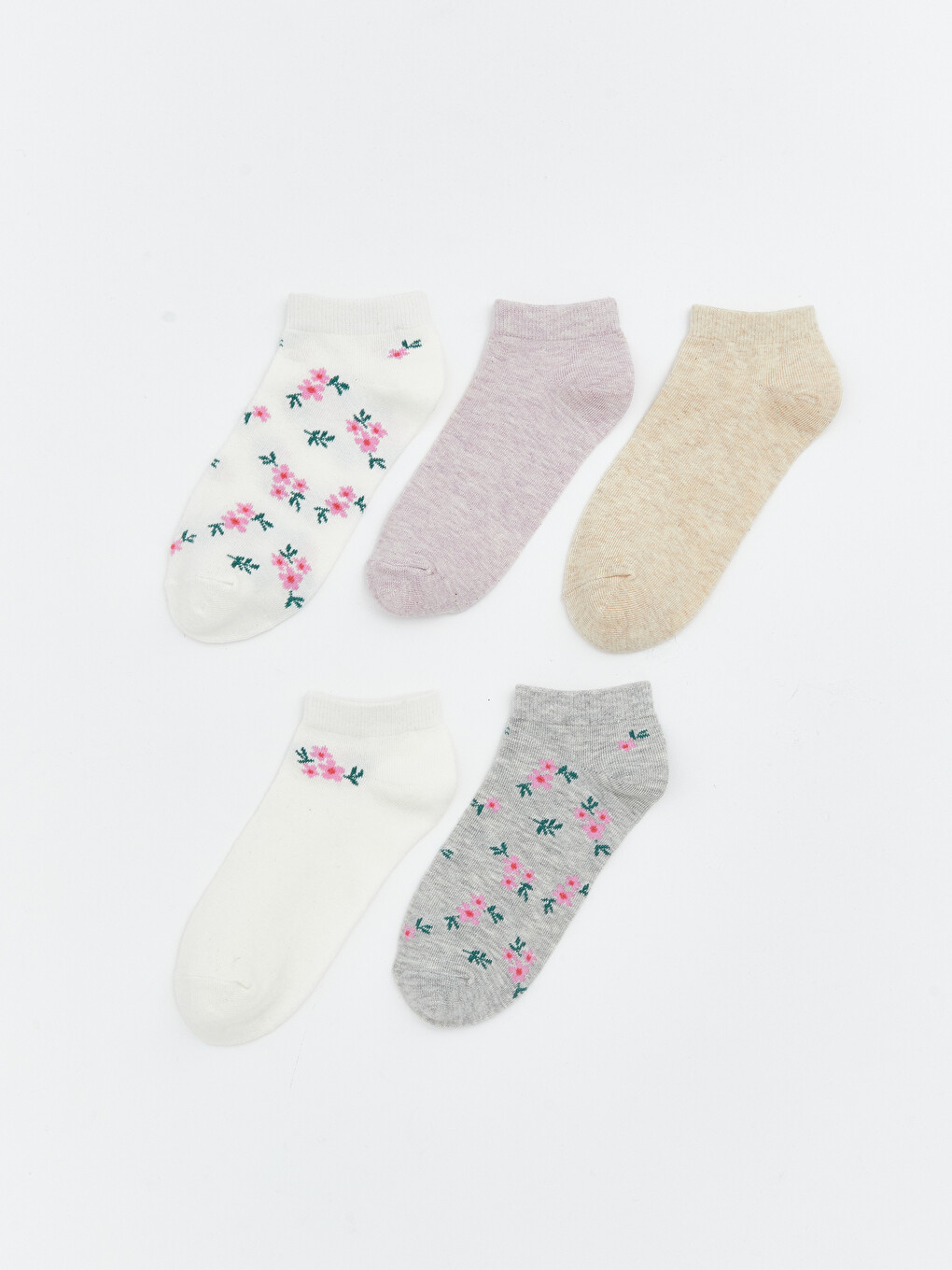 l_20261-s63127z8-fdu_a.jpg Floral Women's Trainer Socks 5 Pack - Image 1