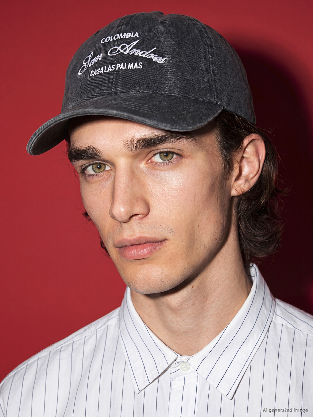 Men's Baseball Cap with Embroidered Text