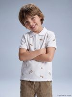 Polo Neck Printed Boys' T-Shirt