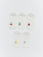 Fruit Printed Women's Trainer Socks 5-Pack