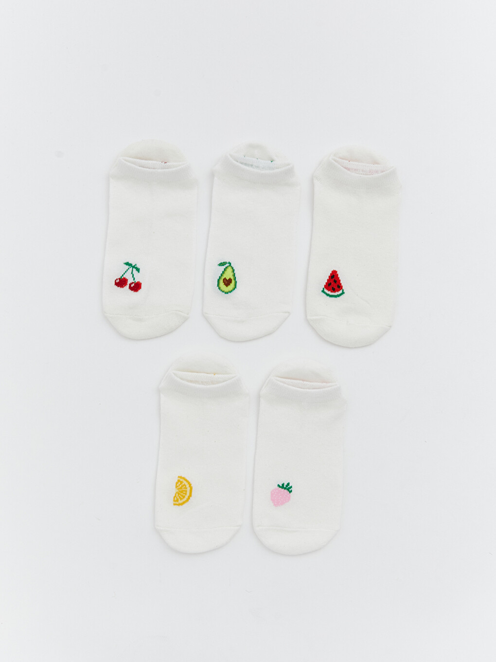 Fruit Printed Women's Trainer Socks 5-Pack