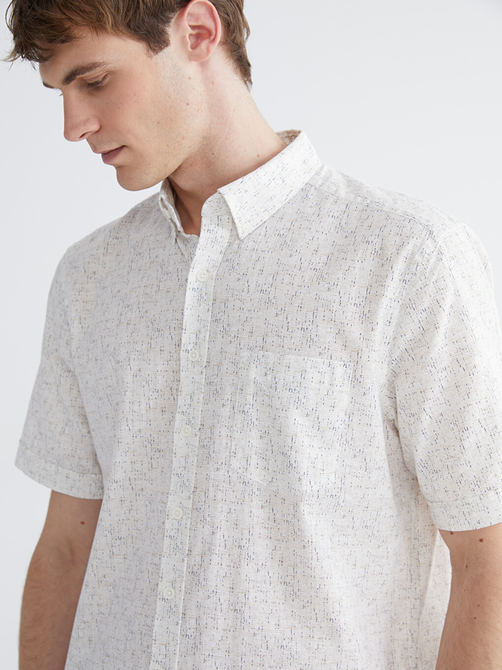 l_20261-s64899z8-lqb-99-80-94-189_a.jpg Men's Regular Fit Patterned Poplin Shirt - Image 1
