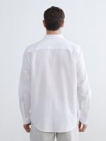 Regular Fit Linen Blend Men's Basic Shirt - Image 4