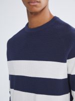 Striped Crew Neck Knit Sweater for Men - Image 3