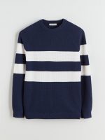 Striped Crew Neck Knit Sweater for Men - Image 5