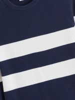 Striped Crew Neck Knit Sweater for Men - Image 6
