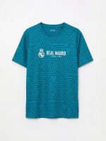 Crew Neck Real Madrid Printed Men's Sports T-Shirt - Image 5