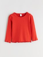 Crew Neck Girls' Ribbed T-Shirt