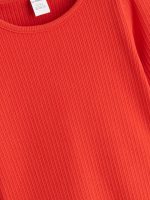 Crew Neck Girls' Ribbed T-Shirt - Image 2