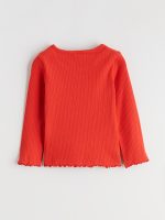 Crew Neck Girls' Ribbed T-Shirt - Image 3