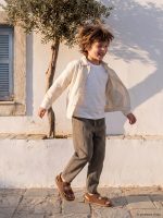 Elastic Waist Linen Blend Boys' Trousers
