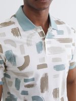 Polo Collar Patterned Pique Men's T-Shirt - Image 3