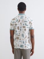 Polo Collar Patterned Pique Men's T-Shirt - Image 4