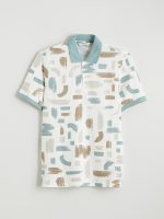 Polo Collar Patterned Pique Men's T-Shirt - Image 5