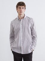Classic Fit Long Sleeve Striped Men's Shirt - Image 3