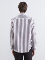 Classic Fit Long Sleeve Striped Men's Shirt - Image 6