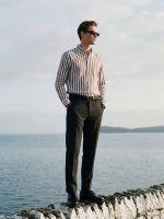 Classic Fit Long Sleeve Striped Men's Shirt - Image 2