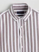 Classic Fit Long Sleeve Striped Men's Shirt - Image 8