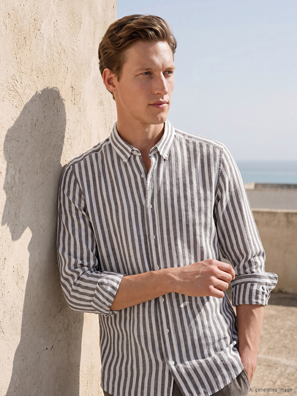 l_20261-s68565z8-lhw-99-76-96-188_5.jpg Regular Fit Striped Men's Shirt - Image 1