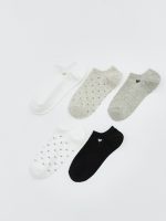 Heart Patterned Women's Sneaker Socks 5 Pack