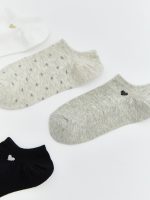 Heart Patterned Women's Sneaker Socks 5 Pack - Image 2
