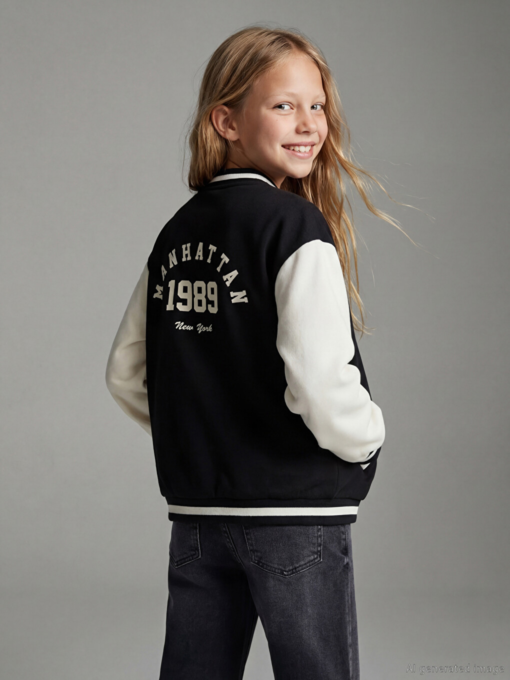 l_20261-s69407z4-cvl_5.jpg Printed Girls' College Jacket - Image 1