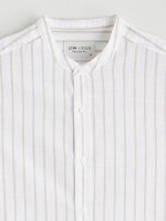Regular Fit Striped Men's Shirt with a Mandarin Collar - Image 6