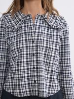 Peter Pan Collar Plaid Women's Shirt - Image 3