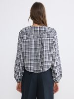 Peter Pan Collar Plaid Women's Shirt - Image 4