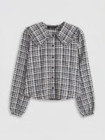 Peter Pan Collar Plaid Women's Shirt - Image 5