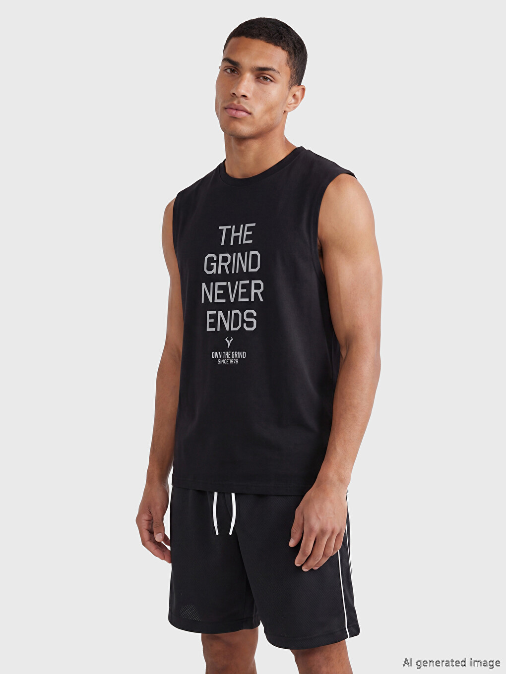 Crew Neck Printed Men's Sleeveless T-Shirt