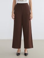 Textured Women's Trousers with Elastic Waistband - Image 2