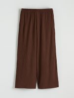 Textured Women's Trousers with Elastic Waistband - Image 5