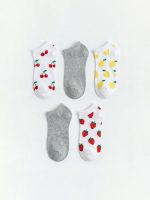 Patterned Women's Trainer Socks 5 Pack