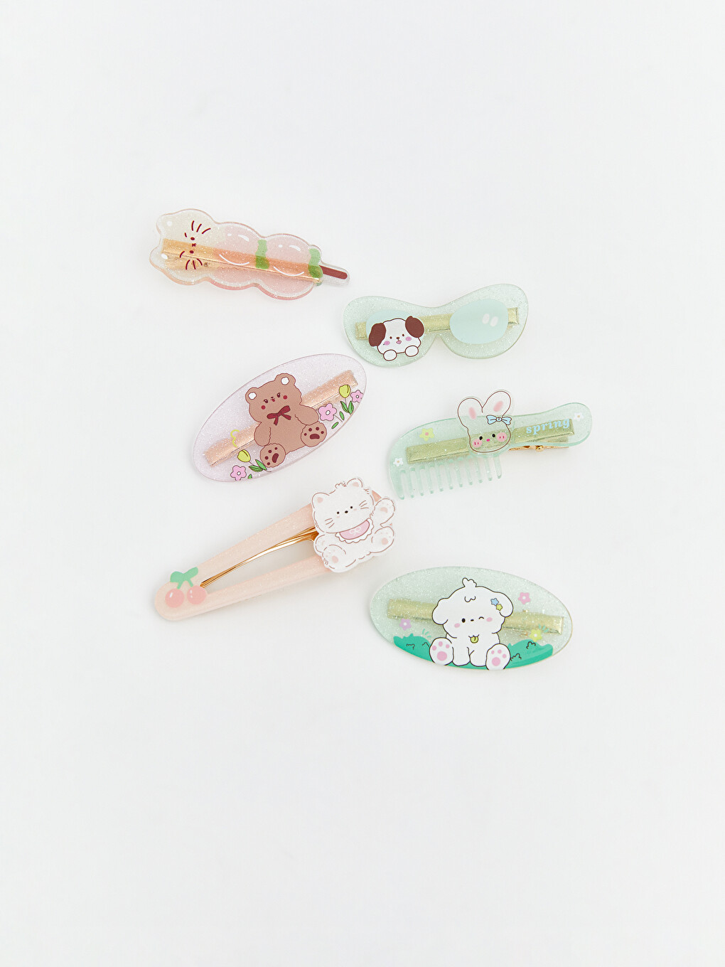Printed Girl's Hair Clip Set of 6