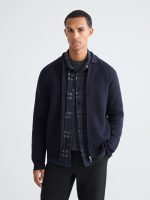 Men's Knitted Cardigan with Polo Collar in a Regular Fit