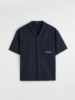 Regular Fit Embroidered Linen Blend Men's Shirt - Image 6